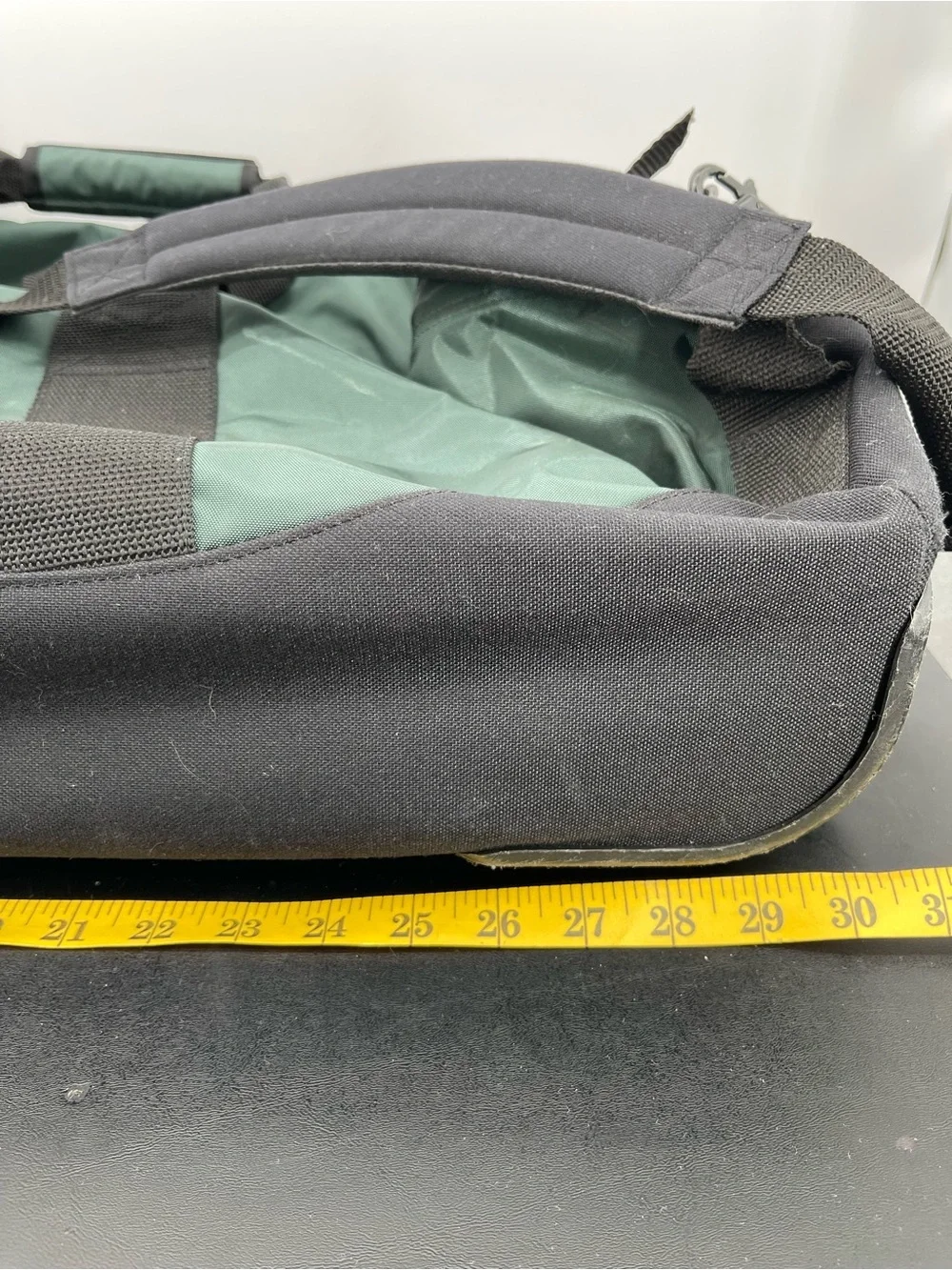 Vintage L.L. Bean Forest Rolling Green Duffel, JES monogram Large